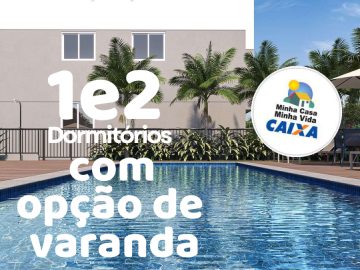 Apartamentos de 1 e 2 dormitrios com opo de varanda
